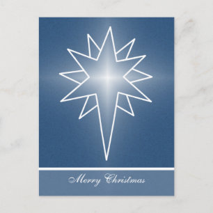 Festiva Postal de Navidades de Estrella del Norte, azul re