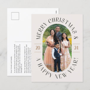Festiva Postal de Navidades de fotografía ovalados clásico