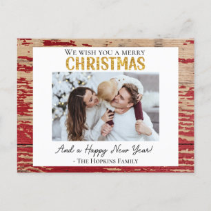 Festiva Postal de Navidades de fotografía rusos Personaliz