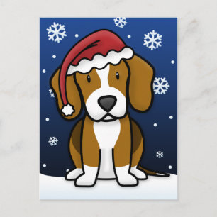 Festiva Postal de Navidades de Kawaii Beagle