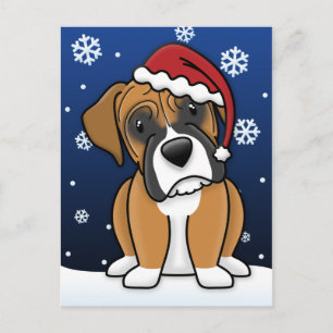 Festiva Postal de Navidades de Kawaii Boxer