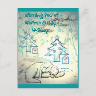 Festiva Postal de Navidades de oso polar