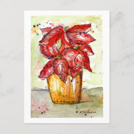 Festiva Postal de Navidades de Poinsettia