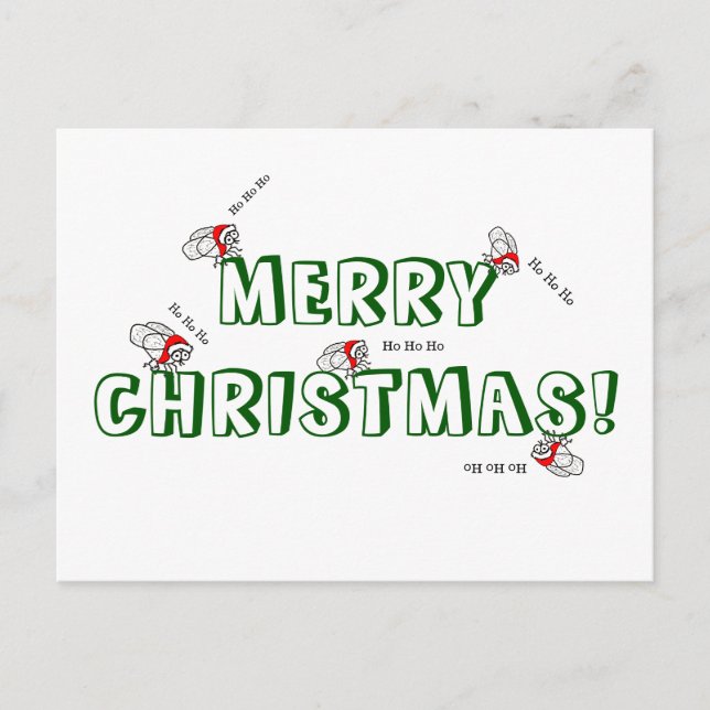 Festiva Postal de Navidades de Santa Fly (Anverso)