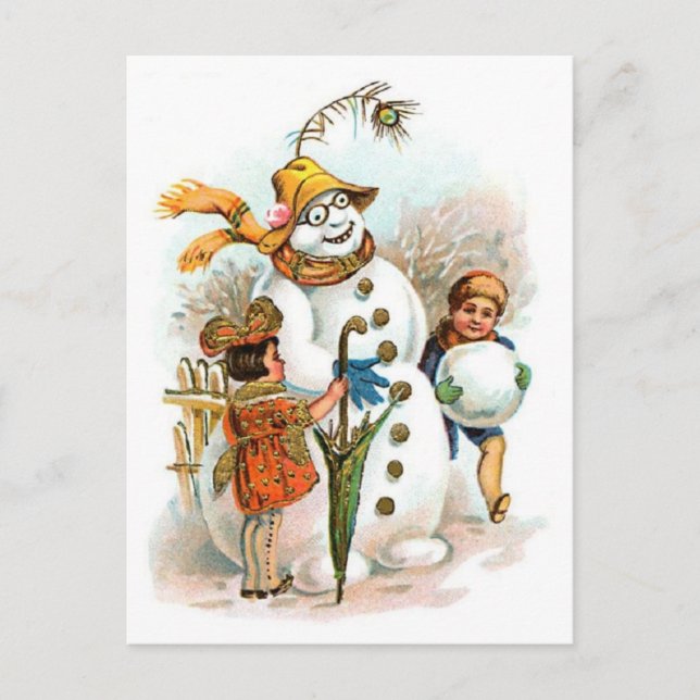 Festiva Postal de Navidades de Snowman (Anverso)