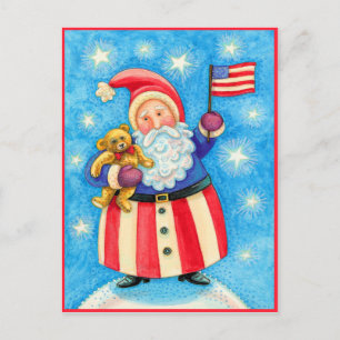 Festiva Postal de navidades: Papá Noel estadounidense