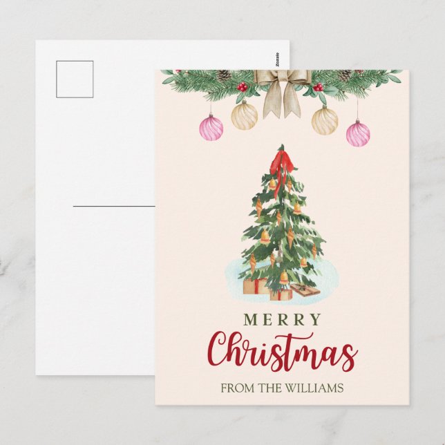 Festiva Postal de Navidades personalizados (Anverso / Reverso)