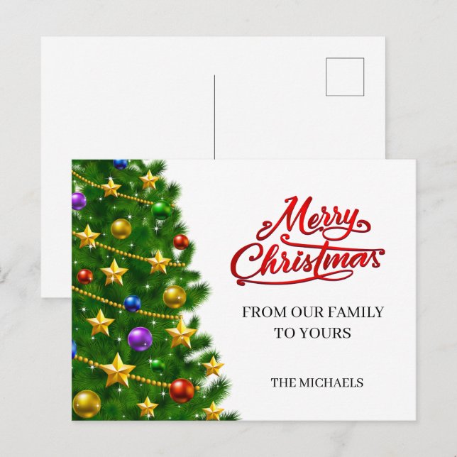 Festiva Postal de Navidades personalizados (Anverso / Reverso)
