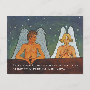 Festiva Postal de Navidades Simberg Dos ángeles graciosos 
