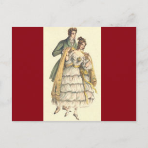 Festiva Postal de Navidades victorianos de la pareja de mo