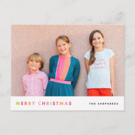 Festiva Postal de neón moderna de la foto de las Felices