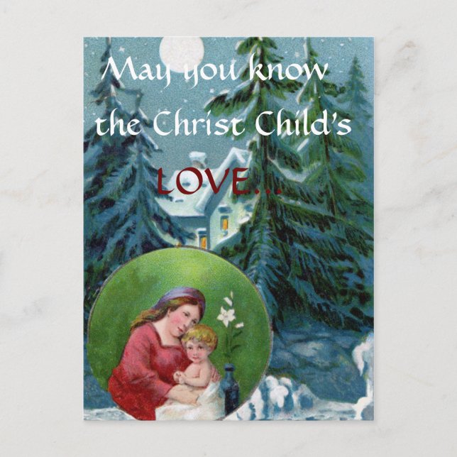 Festiva Postal de oración de los navidades (Anverso)