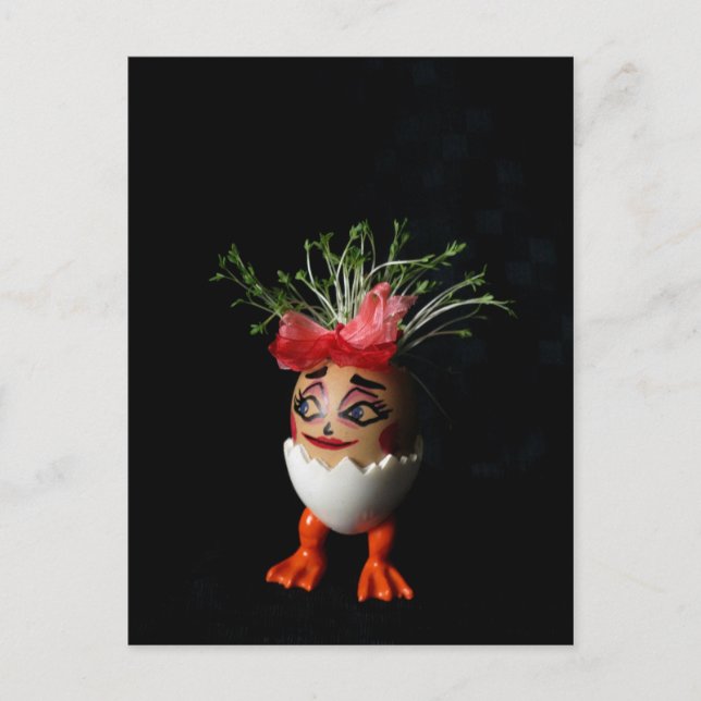 Festiva Postal de Pascua de la Serie Lady Eggmen (Anverso)