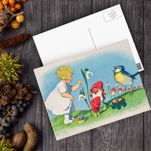 Festiva Postal de Pascua de los duendes de la seta