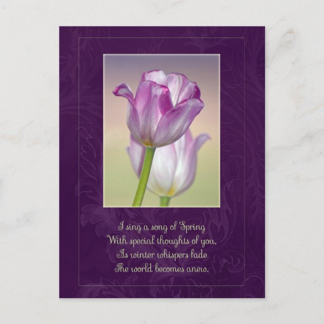 Festiva Postal de Pascua Feliz / Tulipanes de Pascua (Anverso)