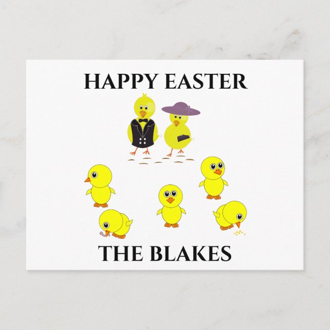 Festiva Postal de Pascua personalizada. (Anverso)