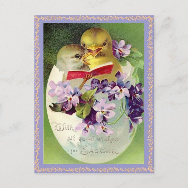 Festiva Postal de Pascua Vintage (Anverso)