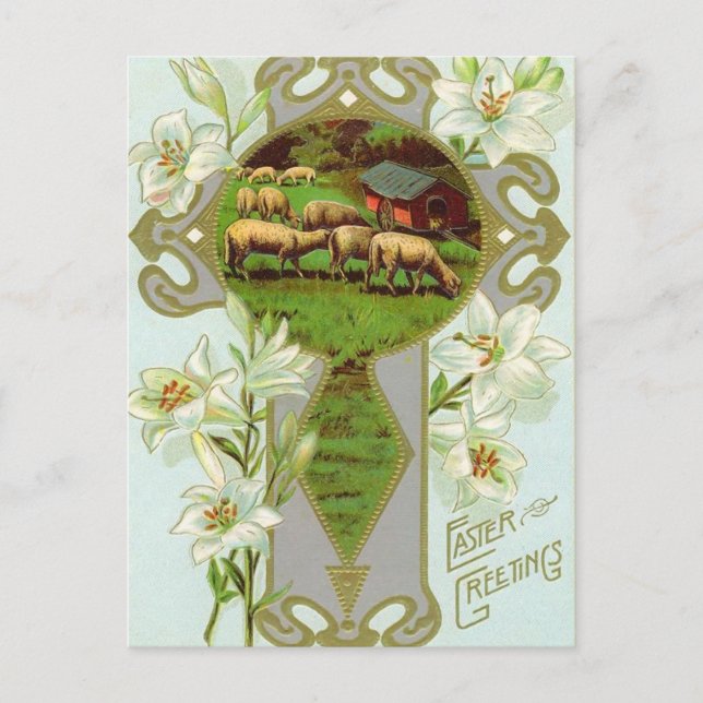 Festiva Postal de Pascua Vintage (Anverso)