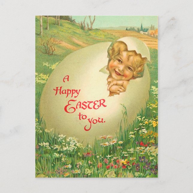 Festiva Postal de Pascua Vintage (Anverso)