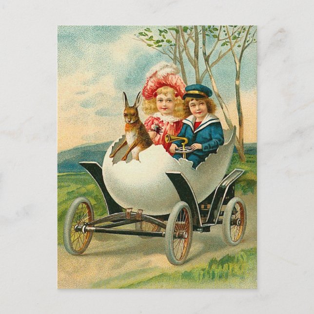 Festiva Postal de Pascua Vintage (Anverso)