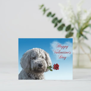 Festiva Postal de perro de El día de San Valentín lindo