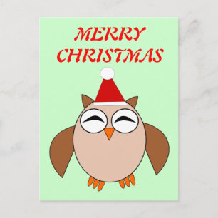 Festiva Postal de Personalizable de búho de Navidades pequ