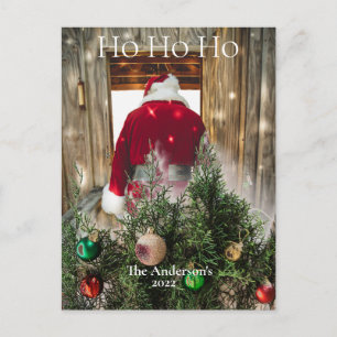 Festiva Postal de presupuesto Santa Ho Ho Ho Ho Ho Ornamen