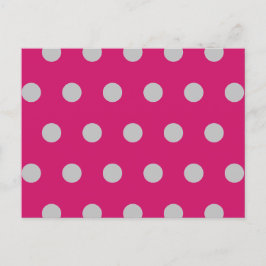 Festiva Postal de punto de polka (rosa caliente y gris)