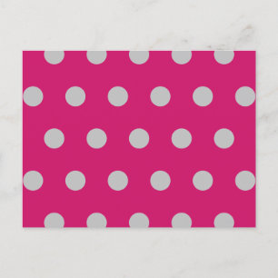 Festiva Postal de punto de polka (rosa caliente y gris)