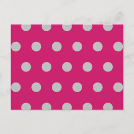 Festiva Postal de punto de polka (rosa caliente y gris)