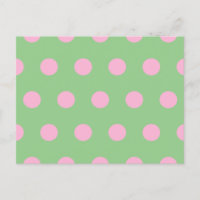 Postal de punto de polka (verde sabio y rosa paste