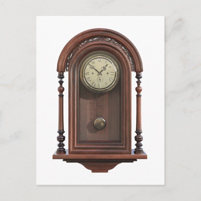 Festiva Postal de reloj antiguo (Anverso)