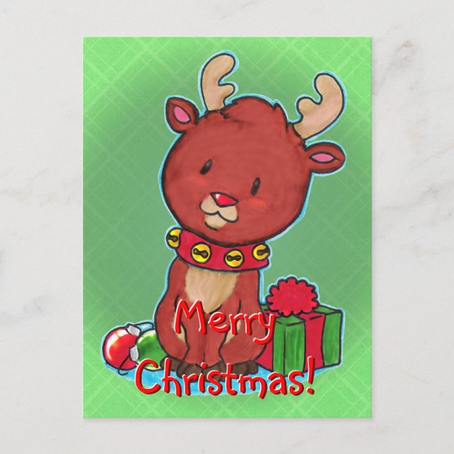 Festiva Postal de renos para bebés (Anverso)