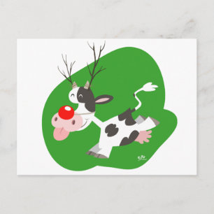 Festiva postal de renos para navidades
