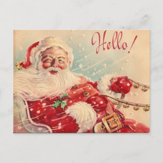 Festiva Postal de Retro Vintage Santa Claus