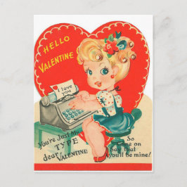 Festiva postal de San Valentín de la Señora Vintage Retro