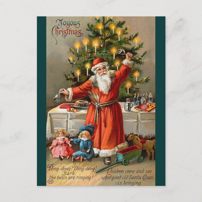 Festiva postal de Santa y Juguetes (Anverso)