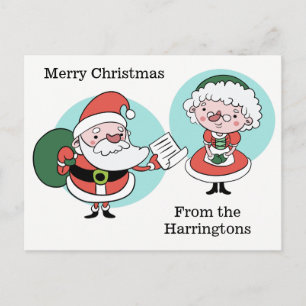Festiva postal de Santa y la Sra. Claus personalizado