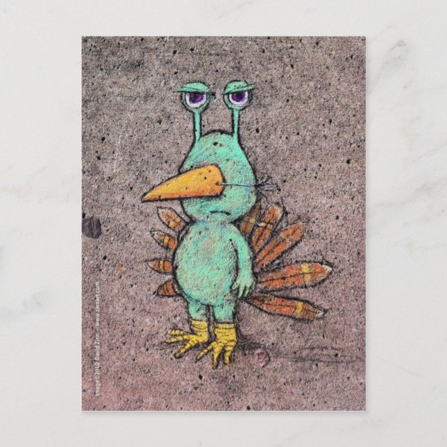 Festiva postal de slurkey de agradecimiento (Anverso)