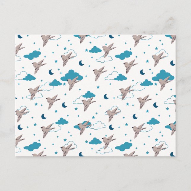 Festiva Postal de Sueño de Hadas de Ave y Noche (Anverso)