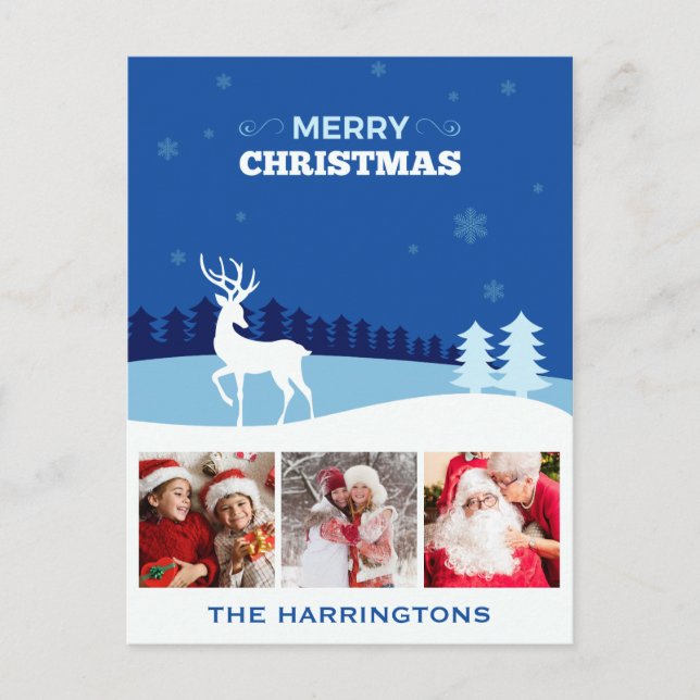 Festiva postal de sus Navidades personalizados de FOTOS (Anverso)