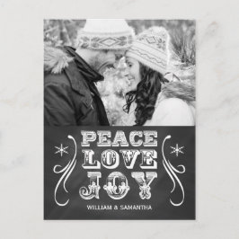 Festiva Postal de vacaciones de Peace Love Joy Chalkboard