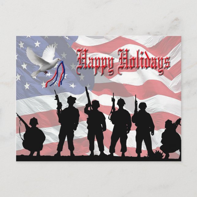 Festiva Postal de vacaciones feliz militar (Anverso)