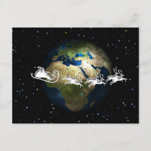 Festiva postal de viaje de Santa Claus