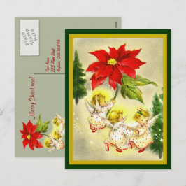 Festiva Postal de Vintage de los ángeles de bebé bailando