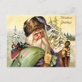 Festiva Postal de Vintage Santa Claus