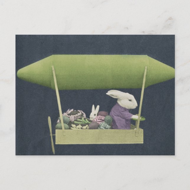Festiva Postal de Zepplin del conejito de pascua (Anverso)