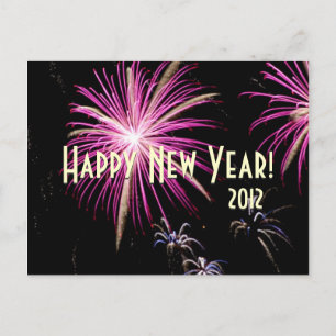 Festiva Postal del calendario púrpura del año nuevo feliz