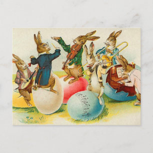 Festiva Postal del conejito de pascua del vintage