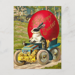 Festiva Postal del conejito de pascua del vintage